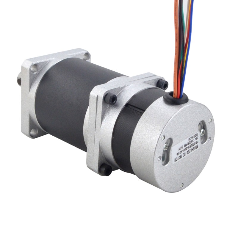 24V 84W 35RPM Geared Brushless DC Motor 14.95Nm(2117.09oz.in) 100:1 High Precision Gearbox