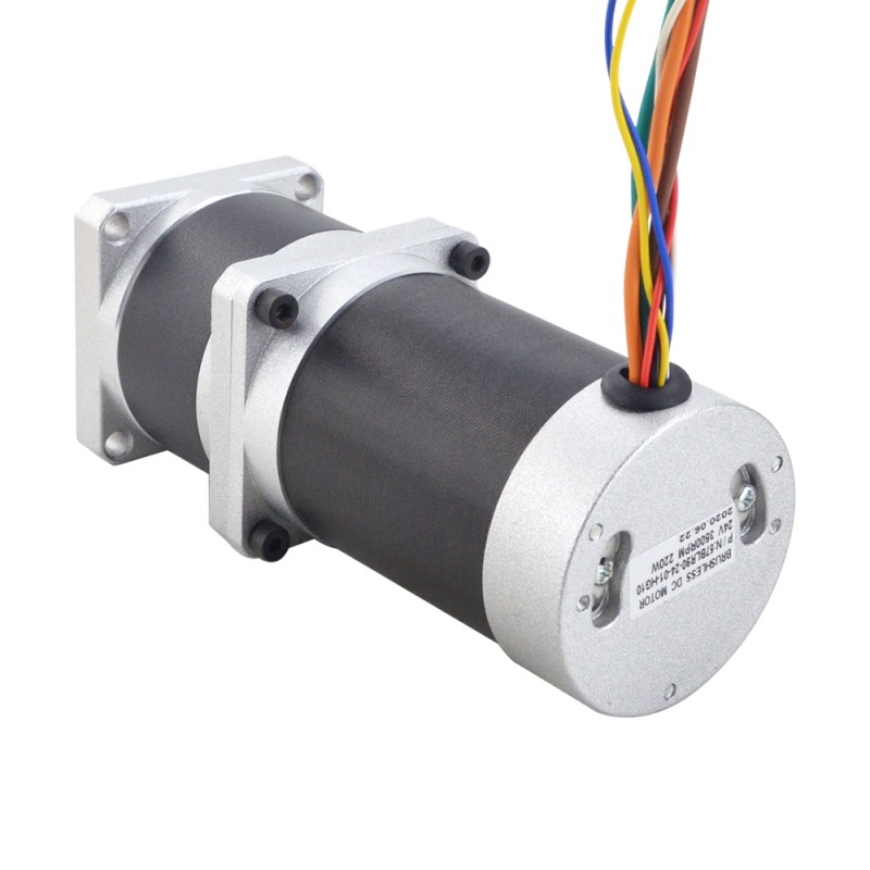 24V 220W 350RPM Geared Brushless DC Motor 5.10Nm(722.22oz.in) 10:1 High Precision Gearbox