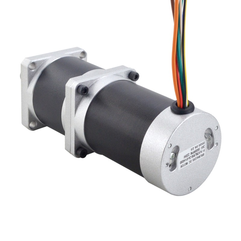 24V 220W 70RPM Geared Brushless DC Motor 20.00Nm(2832.23oz.in) 50:1 High Precision Gearbox