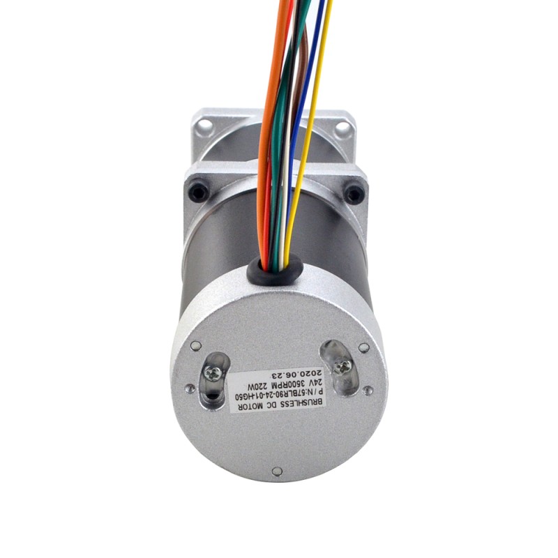 24V 220W 70RPM Geared Brushless DC Motor 20.00Nm(2832.23oz.in) 50:1 High Precision Gearbox