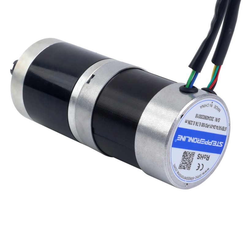 24V 101W Round Geared Brushless DC Motor 20.00Nm(2832.23oz.in) 100:1 Round Planetary Gearbox