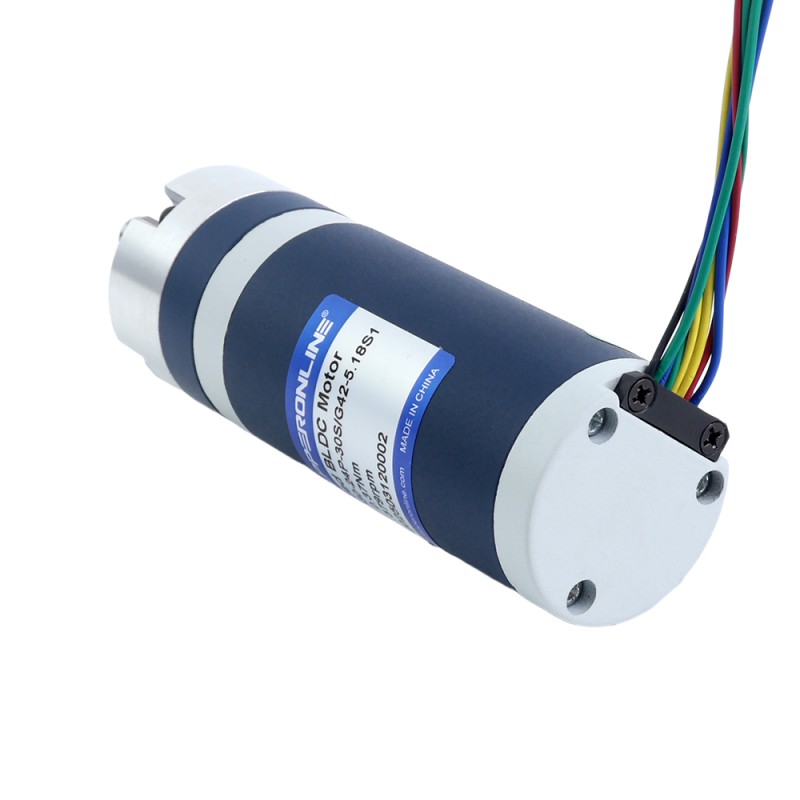 24V 30W 579RPM Geared Brushless DC Motor 0.45Nm(63.73oz.in) 5.18:1 Planetary Gearbox