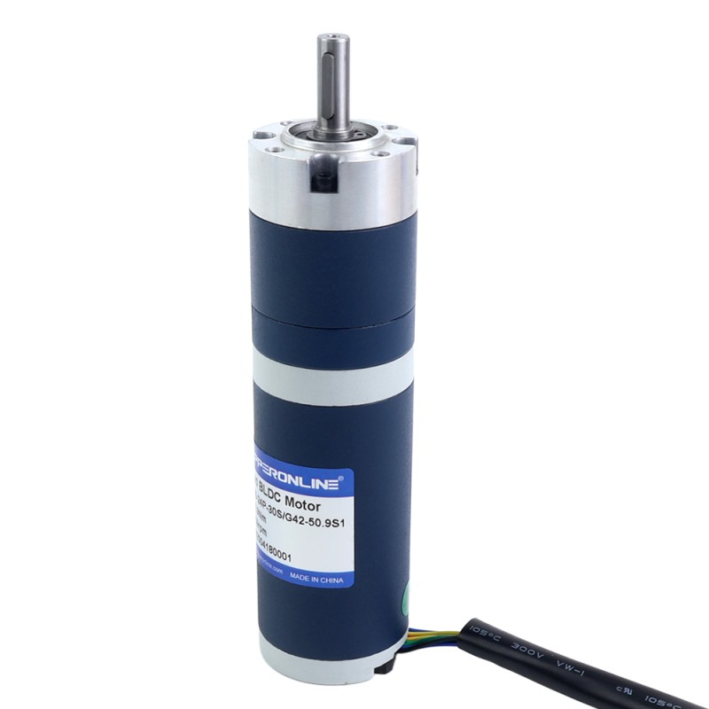 24V 30W 59RPM Geared Brushless DC Motor 3.50Nm(495.64oz.in) 50.9:1 Planetary Gearbox