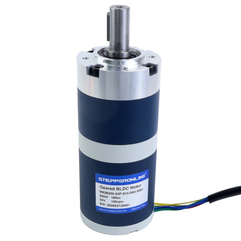 24V 200W 100RPM Geared Brushless DC Motor 15.00Nm(2124.17oz.in) 30:1 Planetary Gearbox