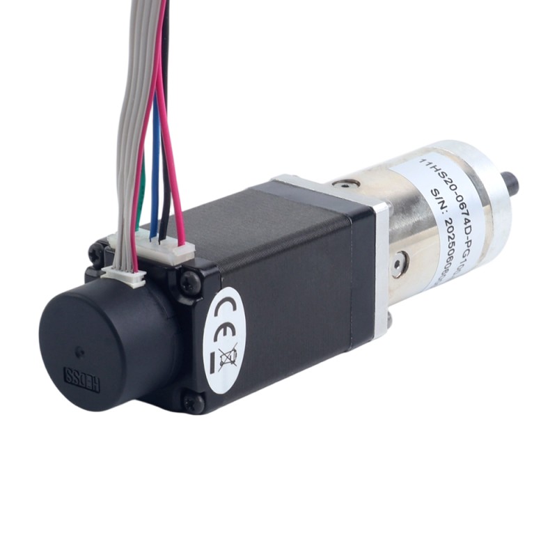 Nema 11 Closed-loop Geared Stepper L=51mm Gear Raio 100:1 Encoder 300PPR