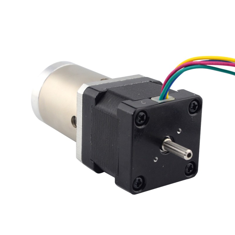 Nema 14 Stepper L=34mm w/ Rear Shaft & Screw Hole & Gear Ratio 51:1 Gearbox