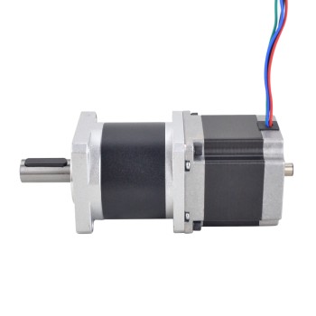 Nema 23 Dual Shaft Stepper Motor L=55mm Gear Ratio 50:1 High Precision Planetary Gearbox 9.5mm Rear Shaft Length