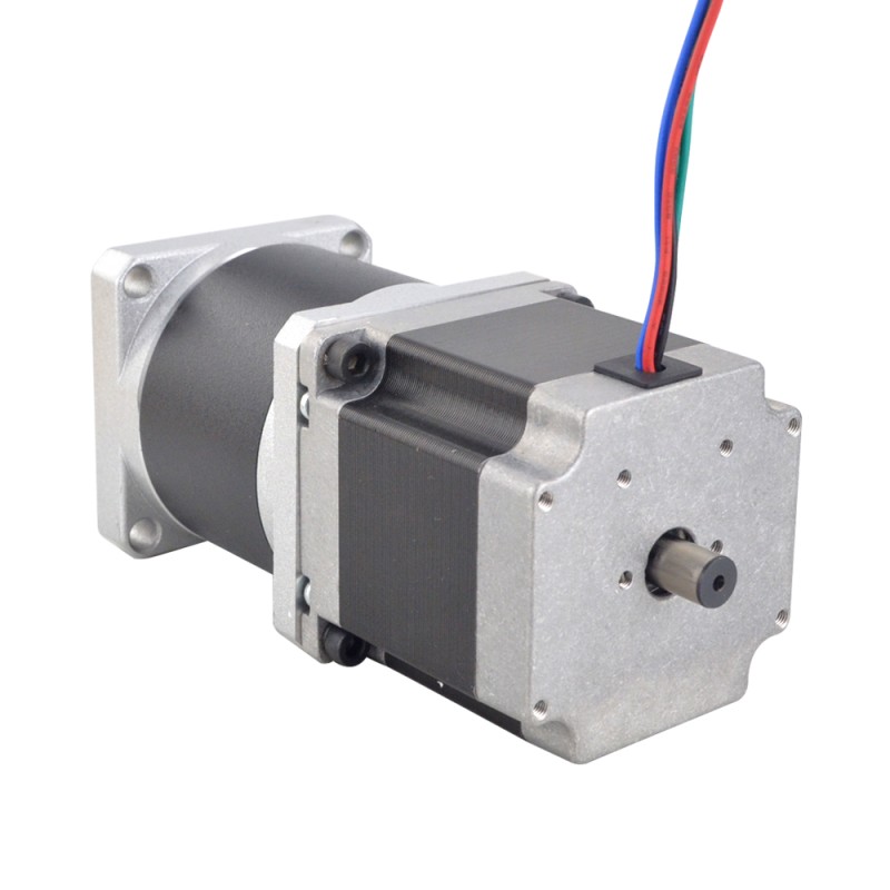 Nema 23 Dual Shaft Stepper Motor L=55mm Gear Ratio 50:1 High Precision Planetary Gearbox 9.5mm Rear Shaft Length