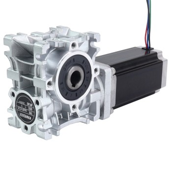 Nema 23 Stepper Motor 113mm Gear Ratio 15:1 Worm Gearbox NMRVS30 Worm Gear Speed Reducer