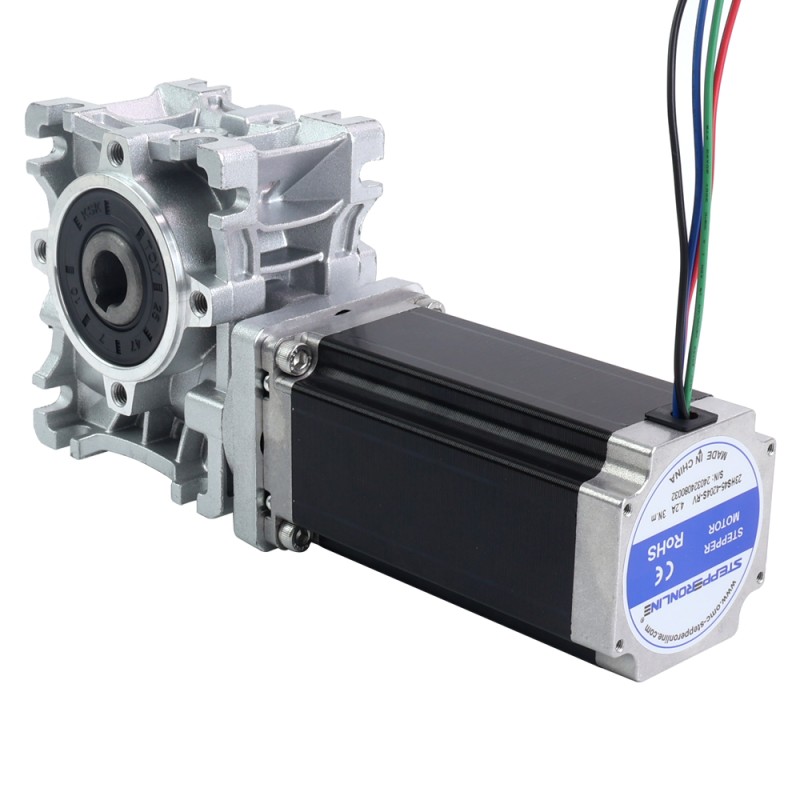 Nema 23 Stepper Motor 113mm Gear Ratio 30:1 Worm Gearbox NMRVS30 Worm Gear Speed Reducer