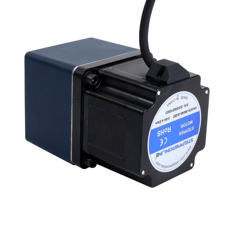 Nema 34 Stepper Motor L=76mm Gear Ratio 50:1 Spur Gearbox