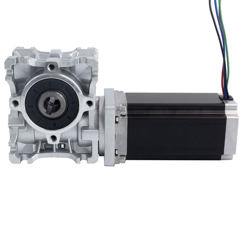 Nema 23 Stepper Motor 113mm Gear Ratio 50:1 Worm Gearbox NMRVS30 Worm Gear Speed Reducer