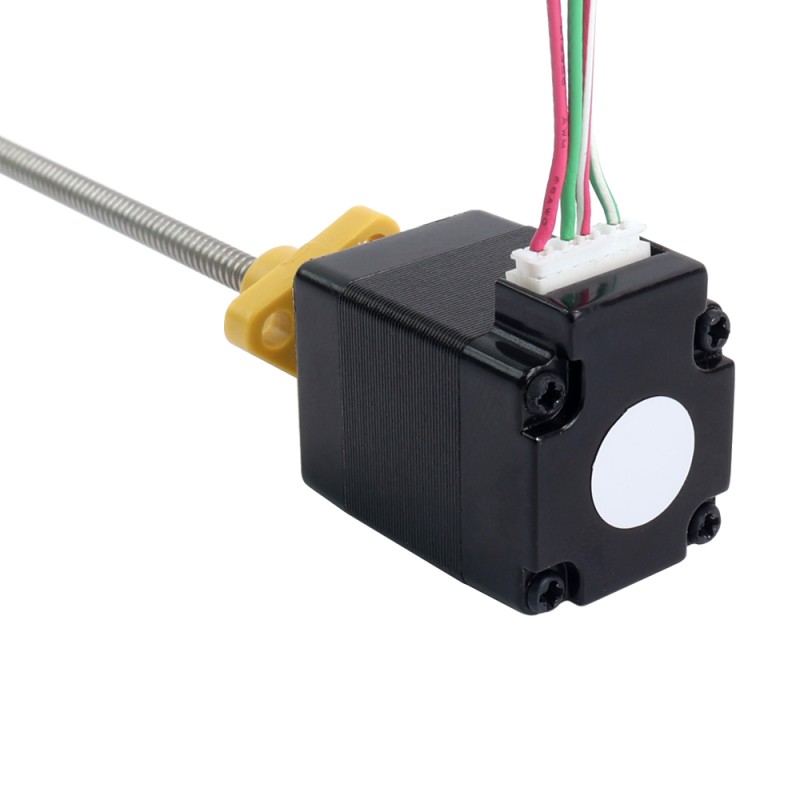 NEMA 8 External Trapezoidal Linear Stepper Motor 0.5A 28.2mm Stack Screw Lead 1mm(0.03937") Lead Length 100mm