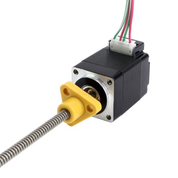 NEMA 8 External Trapezoidal Linear Stepper Motor 0.5A 28.2mm Stack Screw Lead 1mm(0.03937") Lead Length 100mm