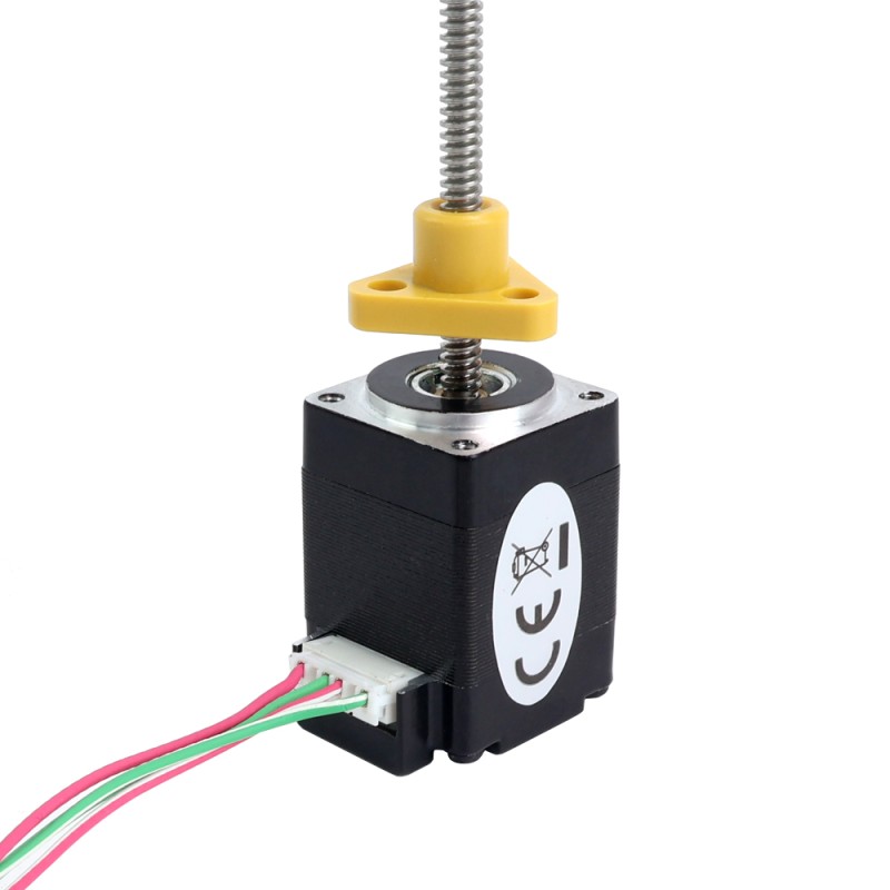 NEMA 8 External Trapezoidal Linear Stepper Motor 0.5A 28.2mm Stack Screw Lead 1mm(0.03937") Lead Length 100mm