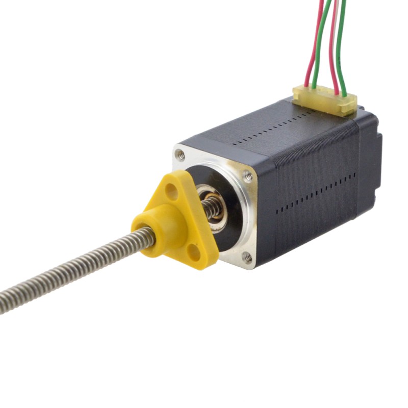 NEMA 8 External Trapezoidal Linear Stepper Motor 0.5A 38.2mm Stack Screw Lead 2mm(0.07874") Lead Length 100mm