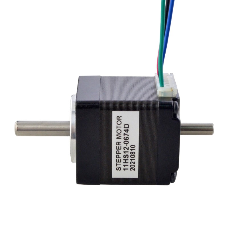 Dual Shaft Nema 11 Bipolar 1.8deg 7Ncm(9.91oz.in) 0.67A 28x28x31.5mm 4 Wires