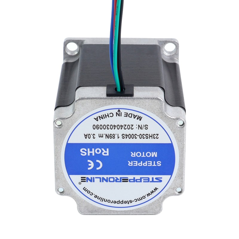 Nema 23 Bipolar 1.8deg 1.89Nm(267.65oz.in) 3A 57x57x76.5mm 4 Wires