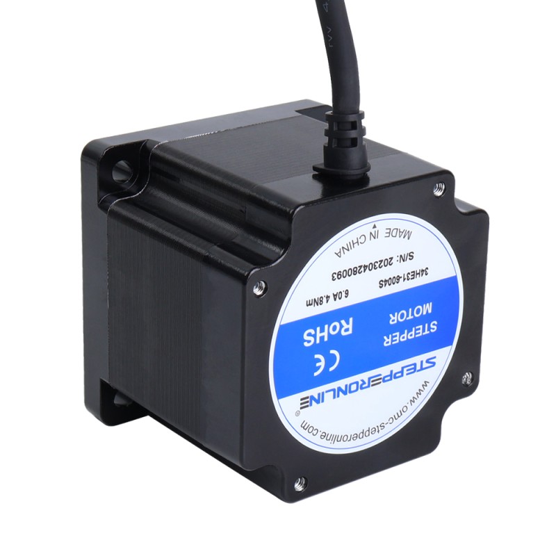 S Series Nema 34 Stepper Motor Bipolar 1.8deg 4.8Nm(679.74oz.in) 6.0A 86x86x80mm 4 Wires