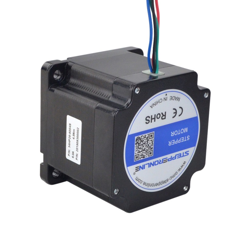 P Series Nema 34 Bipolar 1.8deg 4.5Nm(637.25oz.in) 6.0A 86x86x74mm 4 Wires