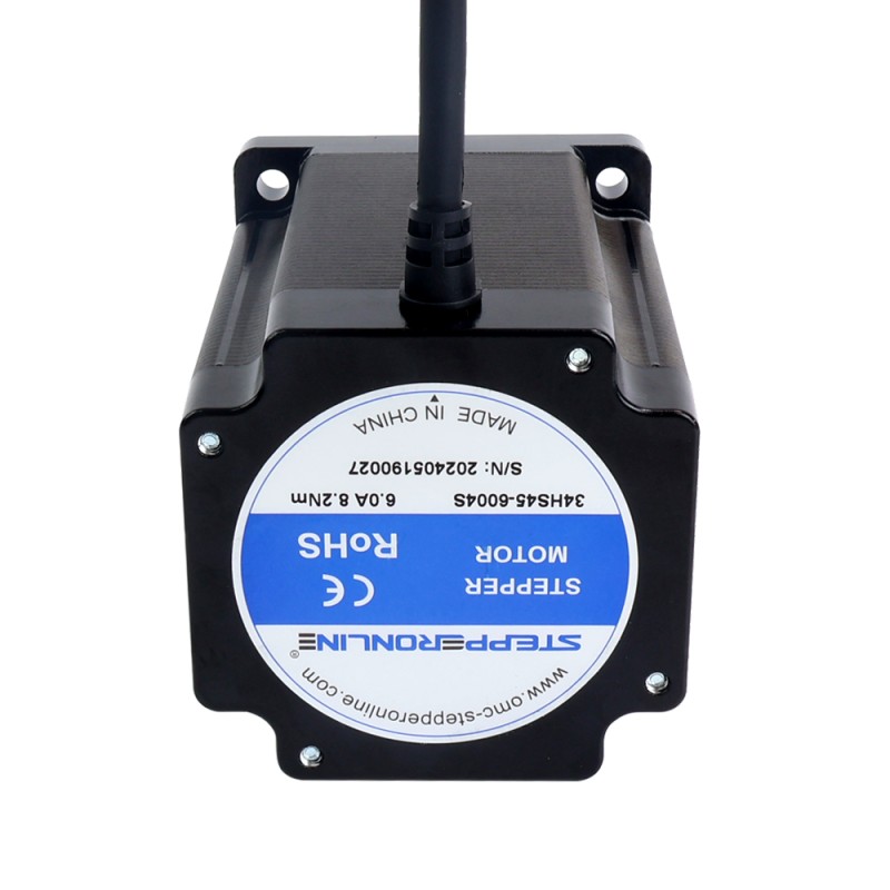 S Series Nema 34 Stepper Motor Bipolar 1.8deg 8.2Nm(1161.45oz.in) 6.0A 86x86x113mm 4 Wires
